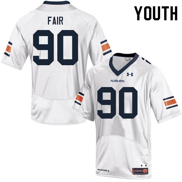 Youth #90 Tony Fair Auburn Tigers College Football Jerseys Sale-White